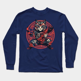 Vector style Edo cat Long Sleeve T-Shirt